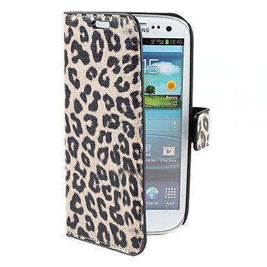 Leopard Pattern Capa de Couro PU com suporte Galaxy SIII